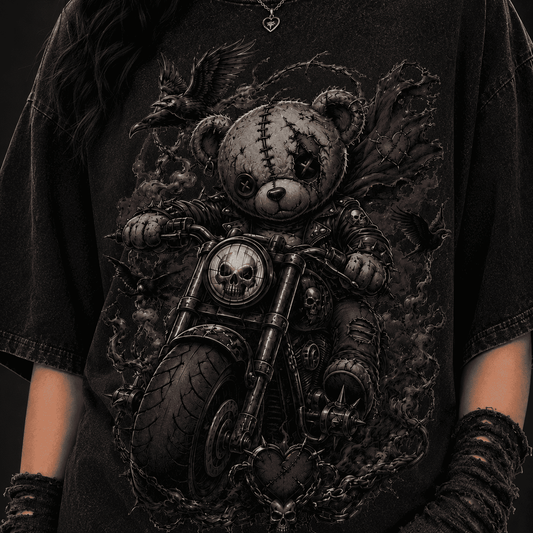 Oversized Gothic Shirt Chaos Bear Rider CHAOSBORN - Chaos Born