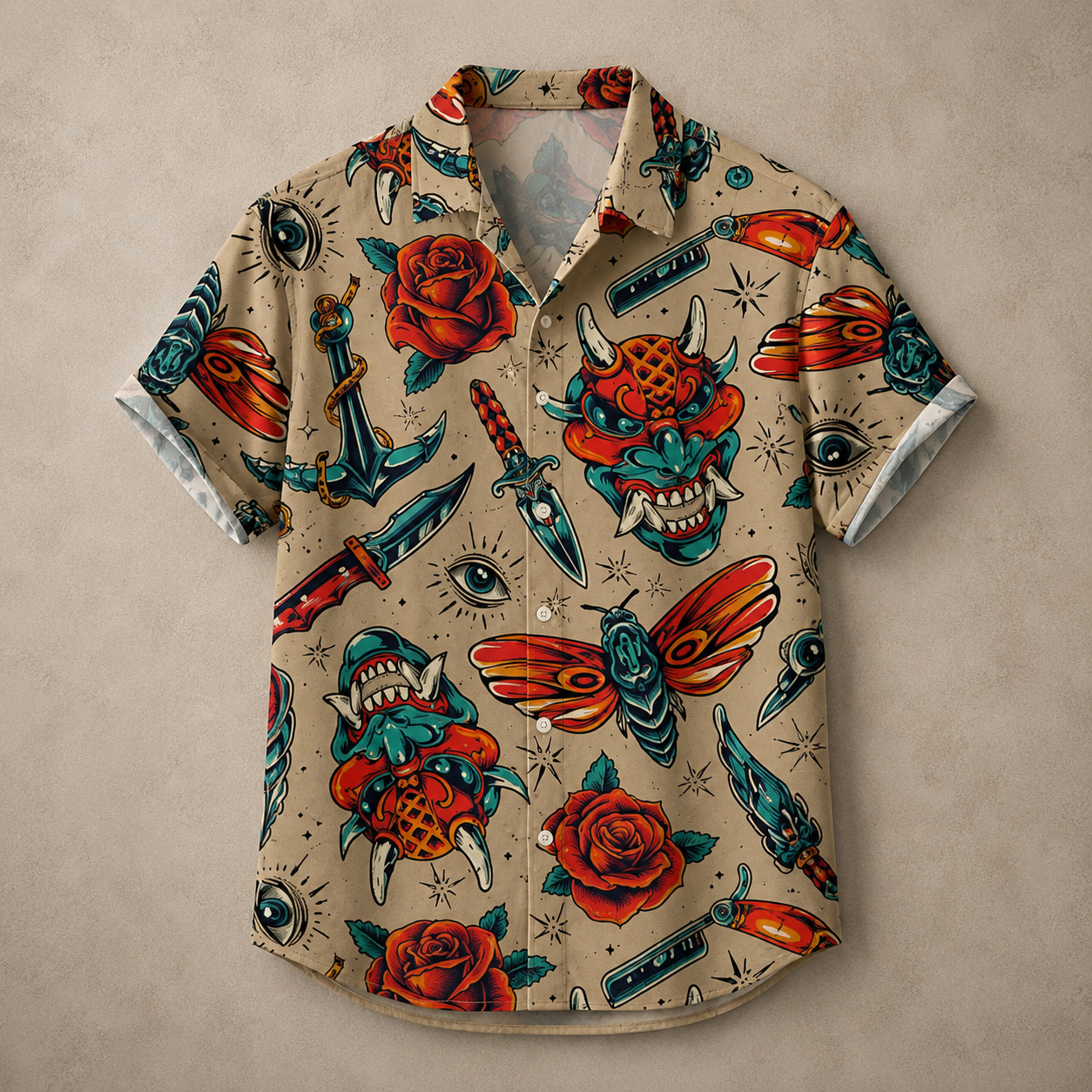 Vintage Retro Shirt Men’s Design Button Shirt Chaosbornwear