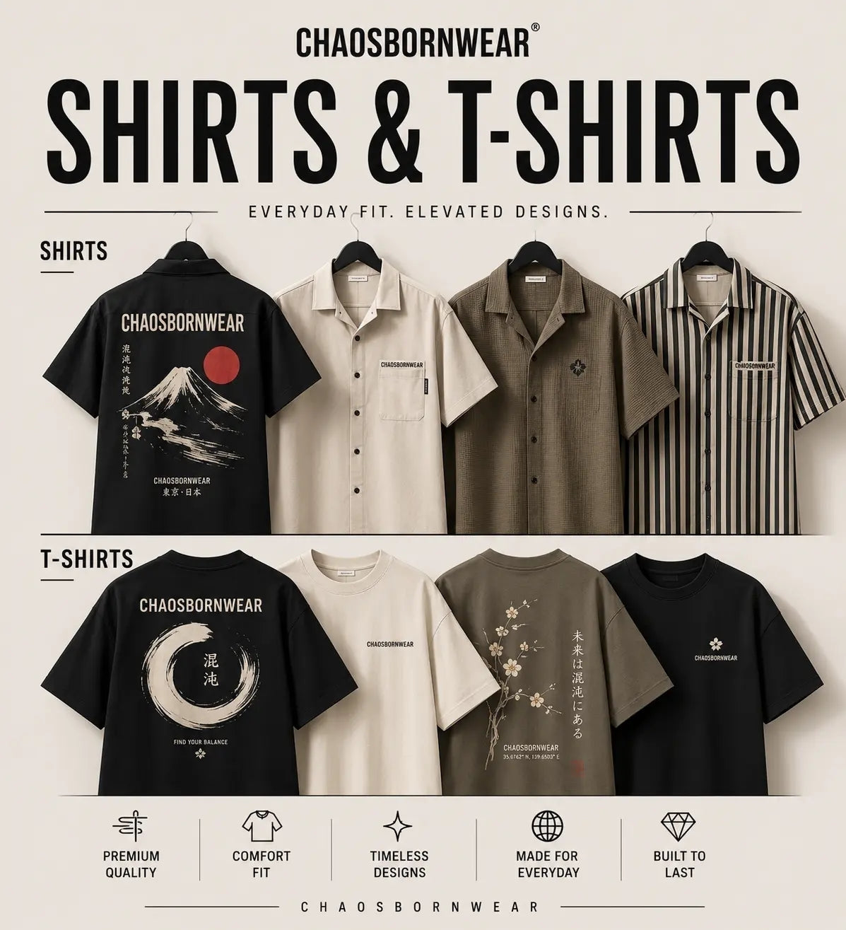 Japan Inspired Concept Shirts Chaosbornwear