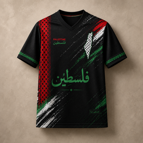 Palestine Jersey Shirt Black Flag Heritage Edition