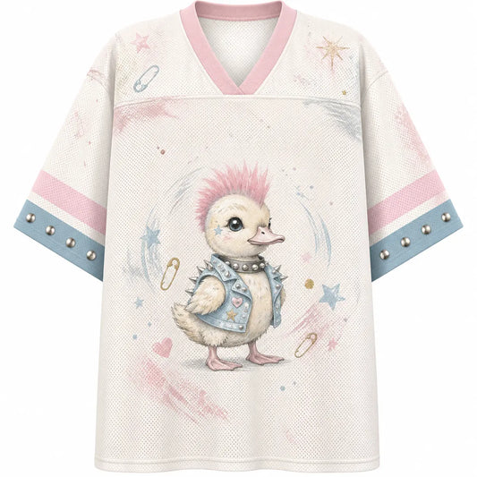 Punk Duck Jersey Shirt Pastel Pink Studded Vest