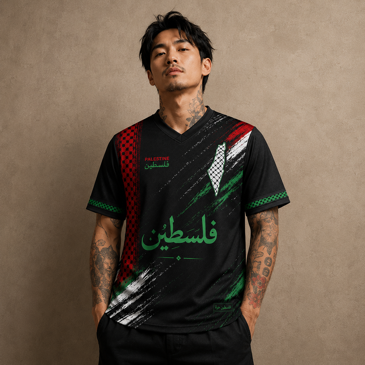 Palestine Jersey Shirt Black Flag Heritage Edition