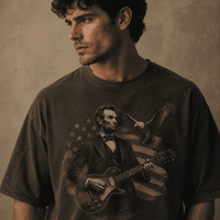 Abraham Lincoln Shirt Freedom Guitar Patriotic Graphic T-Shirt