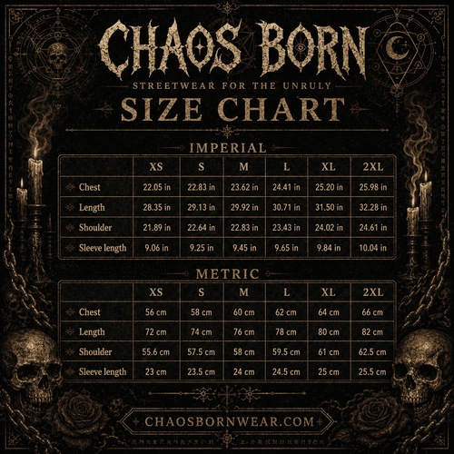 Oversized Skull Graphic Shirt Rainbow Rose Gothic CHAOSBORN - Chaos Born
