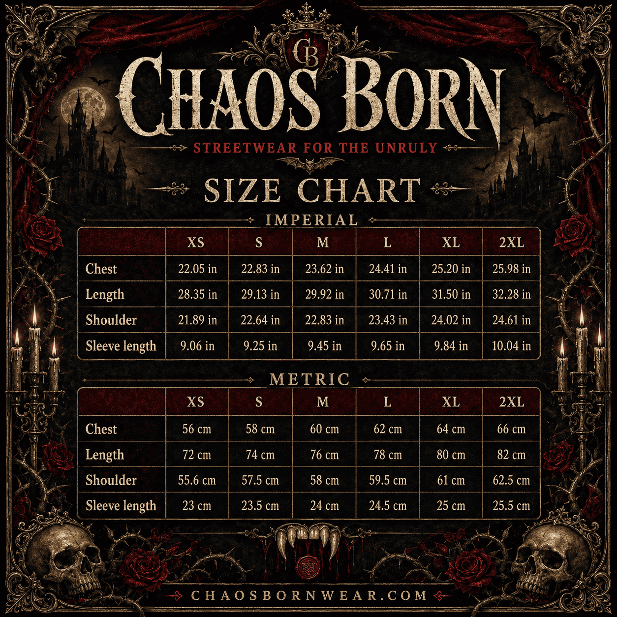 Oversized Gothic Shirt Twin Souls Black Rose CHAOSBORN - Chaos Born
