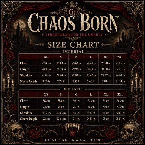 Oversized Gothic Shirt Twin Souls Black Rose CHAOSBORN - Chaos Born