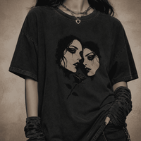 Oversized Gothic Shirt Twin Souls Black Rose CHAOSBORN - Chaos Born