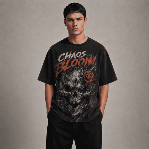 Oversized Graphic T-Shirt Chaos Bloom CHAOSBORN - Chaos Born