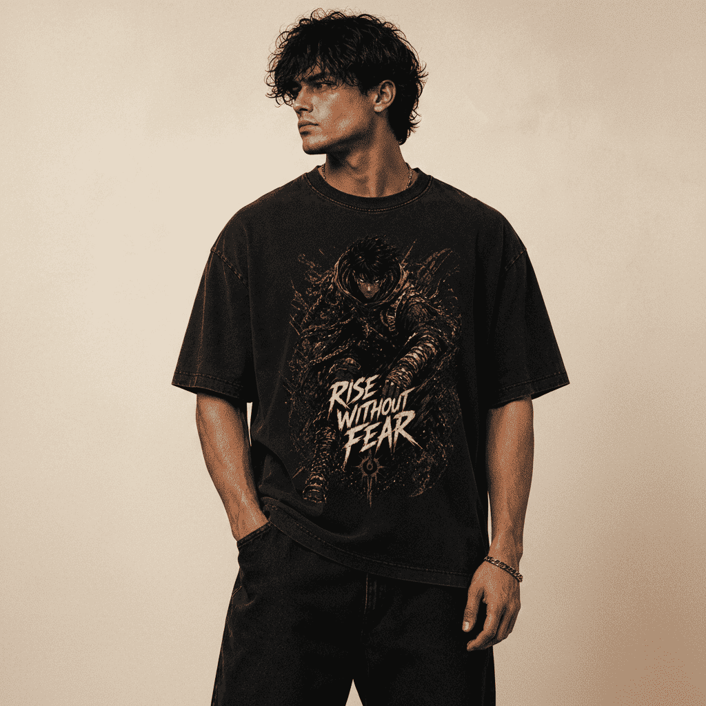 Oversized Graphic T-Shirt Rise Without Fear CHAOSBORN Limited Editions - Chaos Born