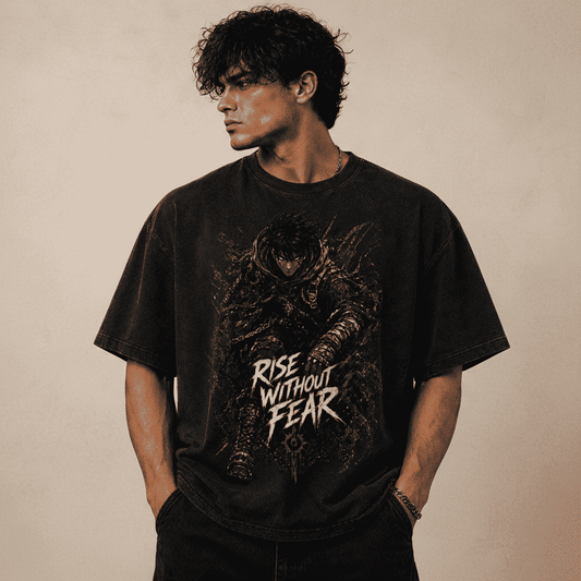 Oversized Graphic T-Shirt Rise Without Fear CHAOSBORN Limited Editions - Chaos Born