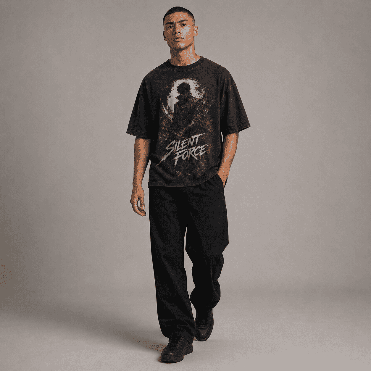 Oversized Graphic Shirt Silent Force CHAOSBORN - Chaos Born