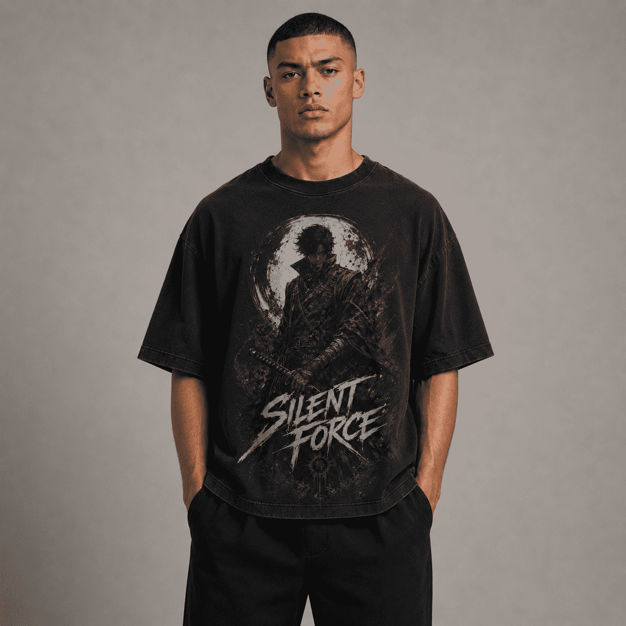 Oversized Graphic Shirt Silent Force CHAOSBORN - Chaos Born