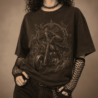Oversized Gothic Shirt Grim Reaper Skull Rider CHAOSBORN - Chaos Born