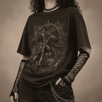 Oversized Gothic Shirt Grim Reaper Skull Rider CHAOSBORN - Chaos Born