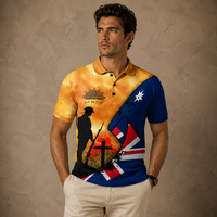 Australia Flag Polo Shirt Mens Remembrance Golf Shirt Chaosborn