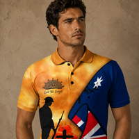 Australia Flag Polo Shirt Mens Remembrance Golf Shirt Chaosborn
