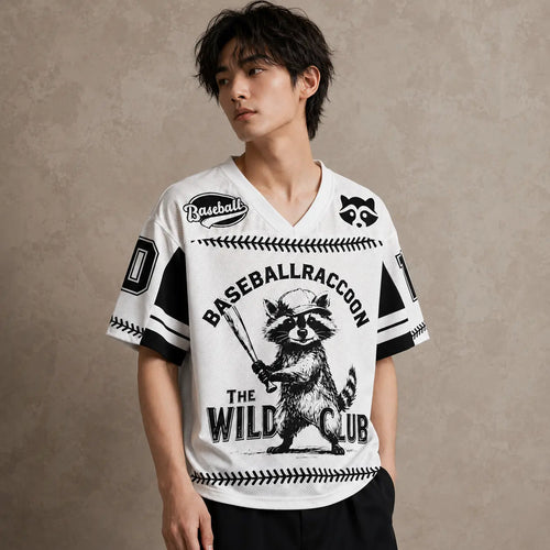 Baseball Raccoon Wild Club Jersey Shirt Japan Kanji 16 Chaosbornwear