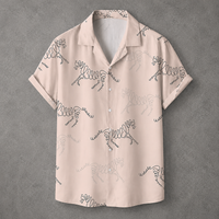 Blush Scribble Line Shirt, Pink Abstract Button Up, Mens Summer Shirt, Retro Festival Holiday Minimal Pattern Shirt Chaosbornwear