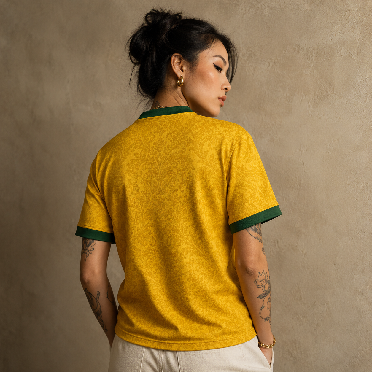 Brazil Jersey Shirt Yellow Baroque Premium Edition Chaosbornwear