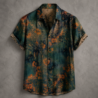 Painterly Teal Floral Shirt