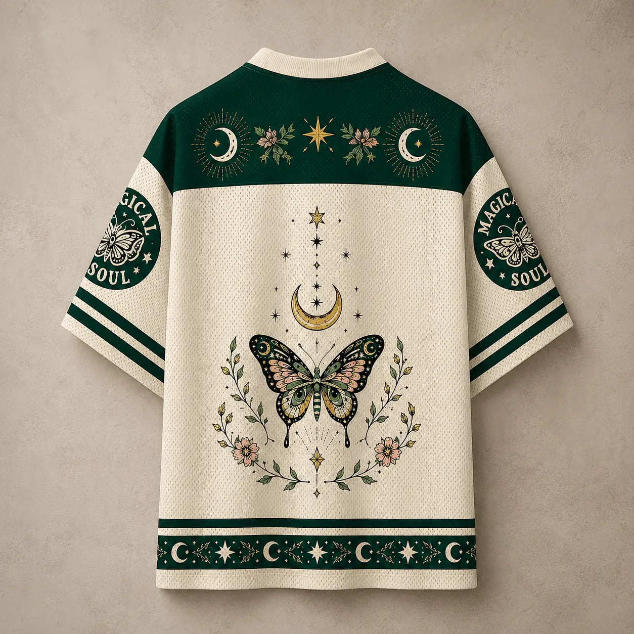 Butterfly Moon Jersey Shirt Magical Soul Celestial Nature Chaosbornwear
