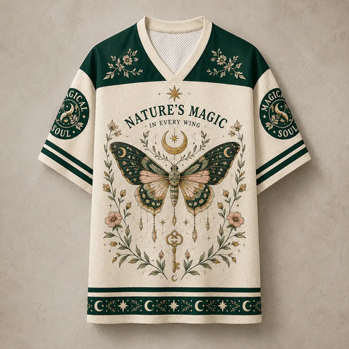 Butterfly Moon Jersey Shirt Magical Soul Celestial Nature Chaosbornwear