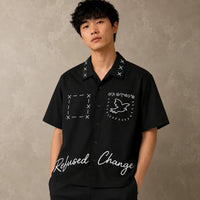 Camp Collar Shirt Mens Refused Change Dove Graphic Shirt Chaosbornwear