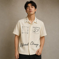 Camp Collar Shirt Mens Refused Change Dove Graphic Shirt Chaosbornwear
