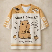 Capybara Jersey Shirt Share Snack Very Serious Still Mine Snack Secured Chaosbornwear