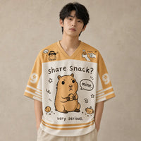 Capybara Jersey Shirt Share Snack Very Serious Still Mine Snack Secured Chaosbornwear