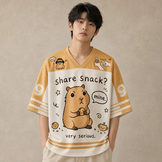 Capybara Jersey Shirt Share Snack Very Serious Still Mine Snack Secured Chaosbornwear