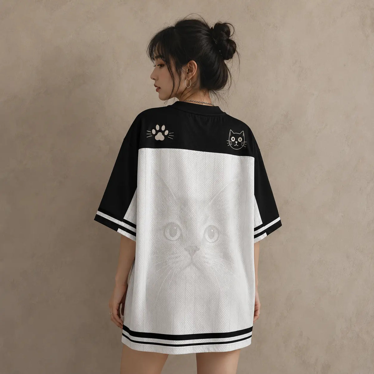 Cat Jersey Shirt Black Cats Moonlit Garden Graphic Chaosbornwear