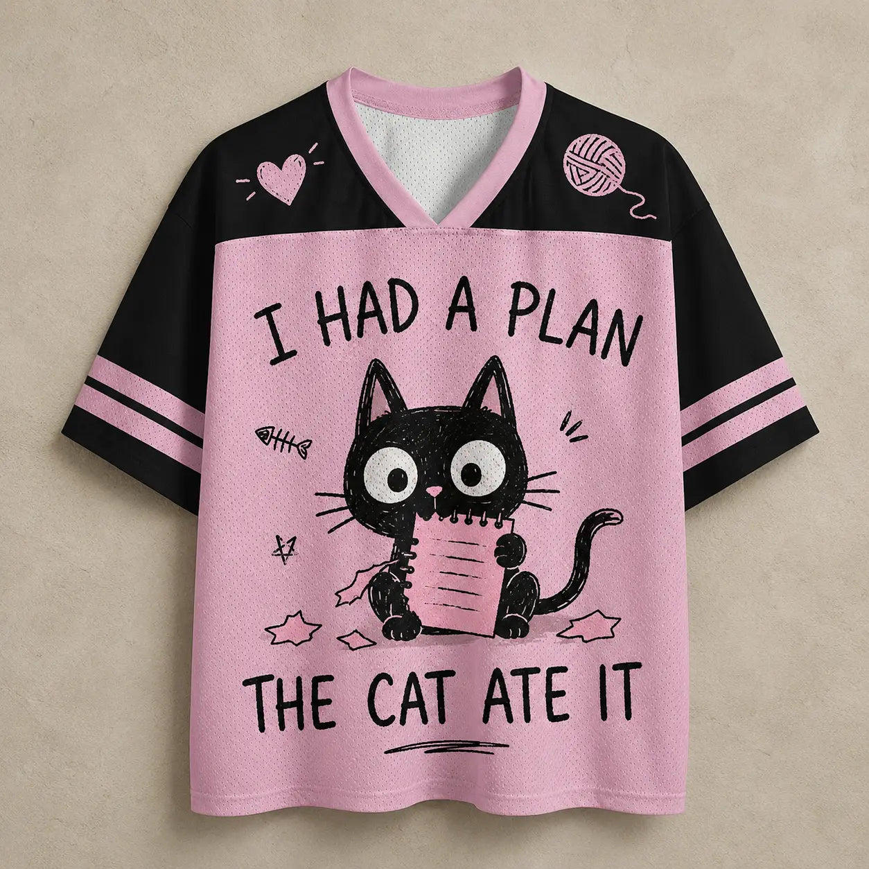 Cat Jersey Shirt I Had A Plan The Cat Ate It It Was Like This Chaosbornwear