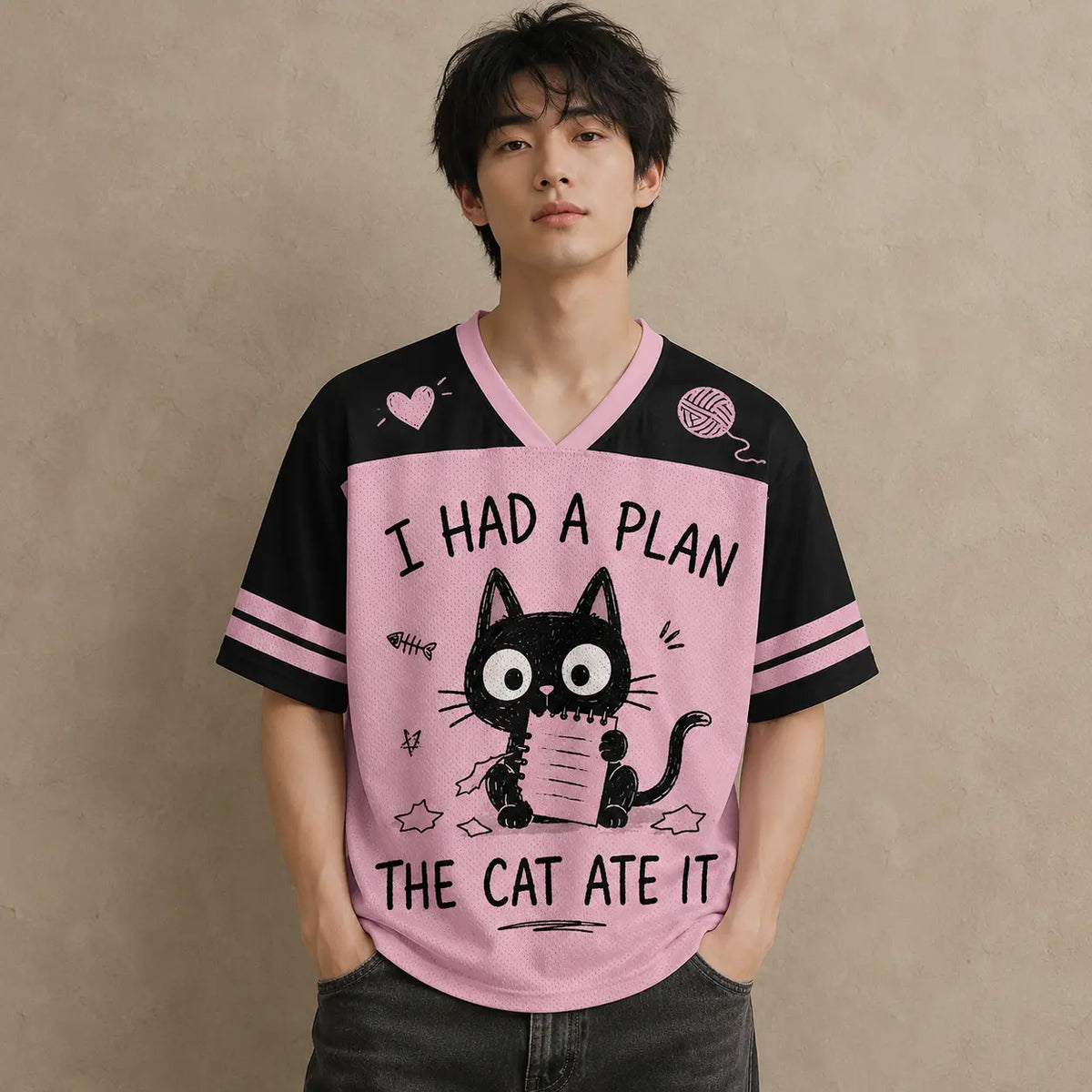 Cat Jersey Shirt I Had A Plan The Cat Ate It It Was Like This Chaosbornwear