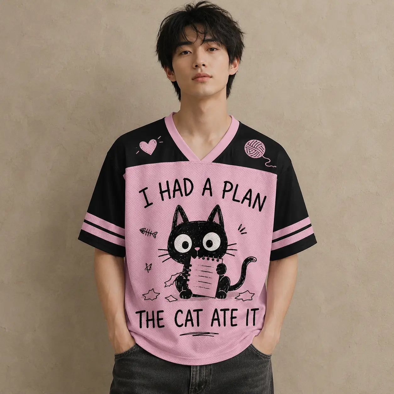Cat Jersey Shirt I Had A Plan The Cat Ate It It Was Like This Chaosbornwear