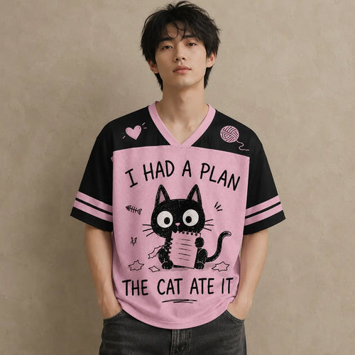 Cat Jersey Shirt I Had A Plan The Cat Ate It It Was Like This Chaosbornwear