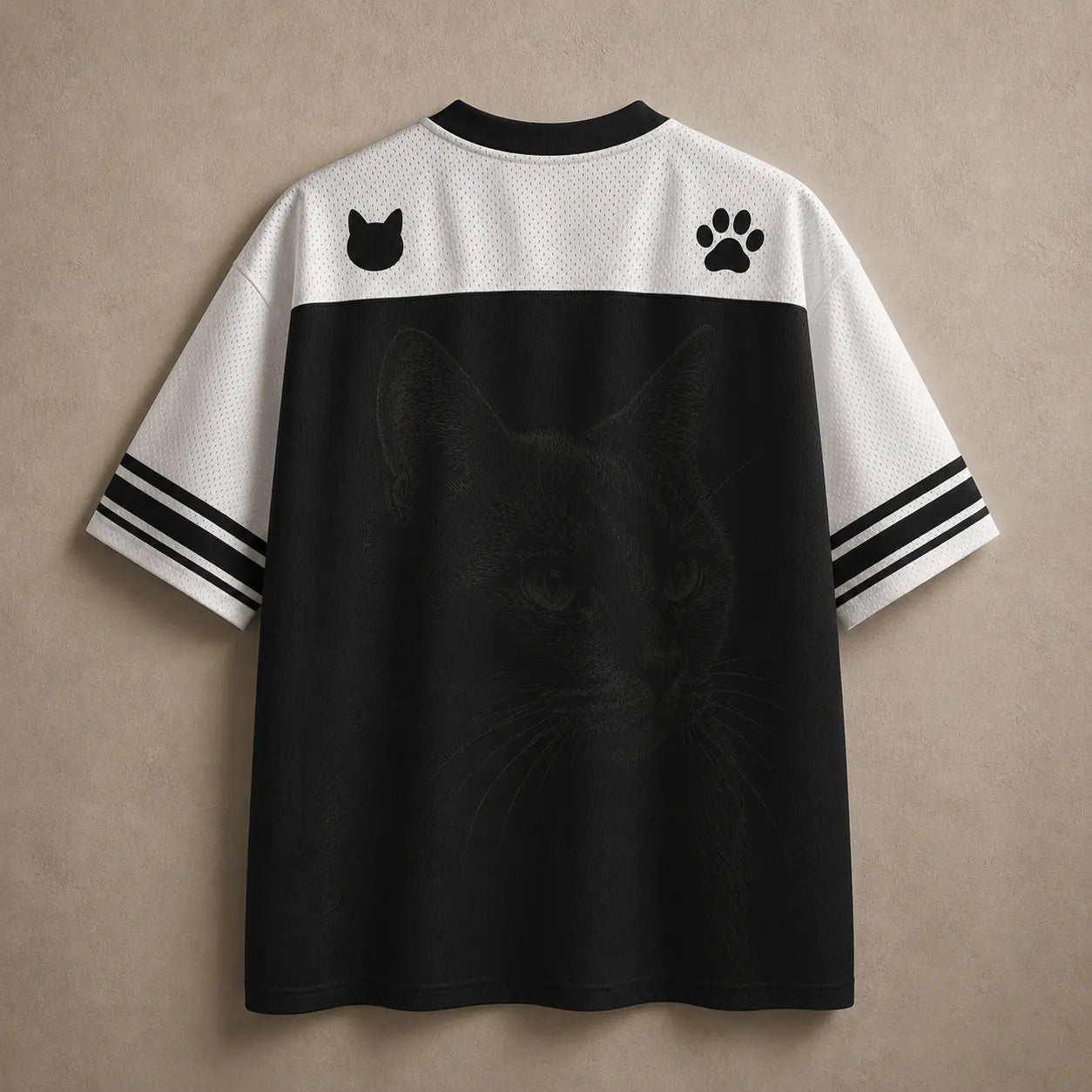 Cat Jersey Shirt Realistic Black Cat Portrait Graphic Chaosbornwear
