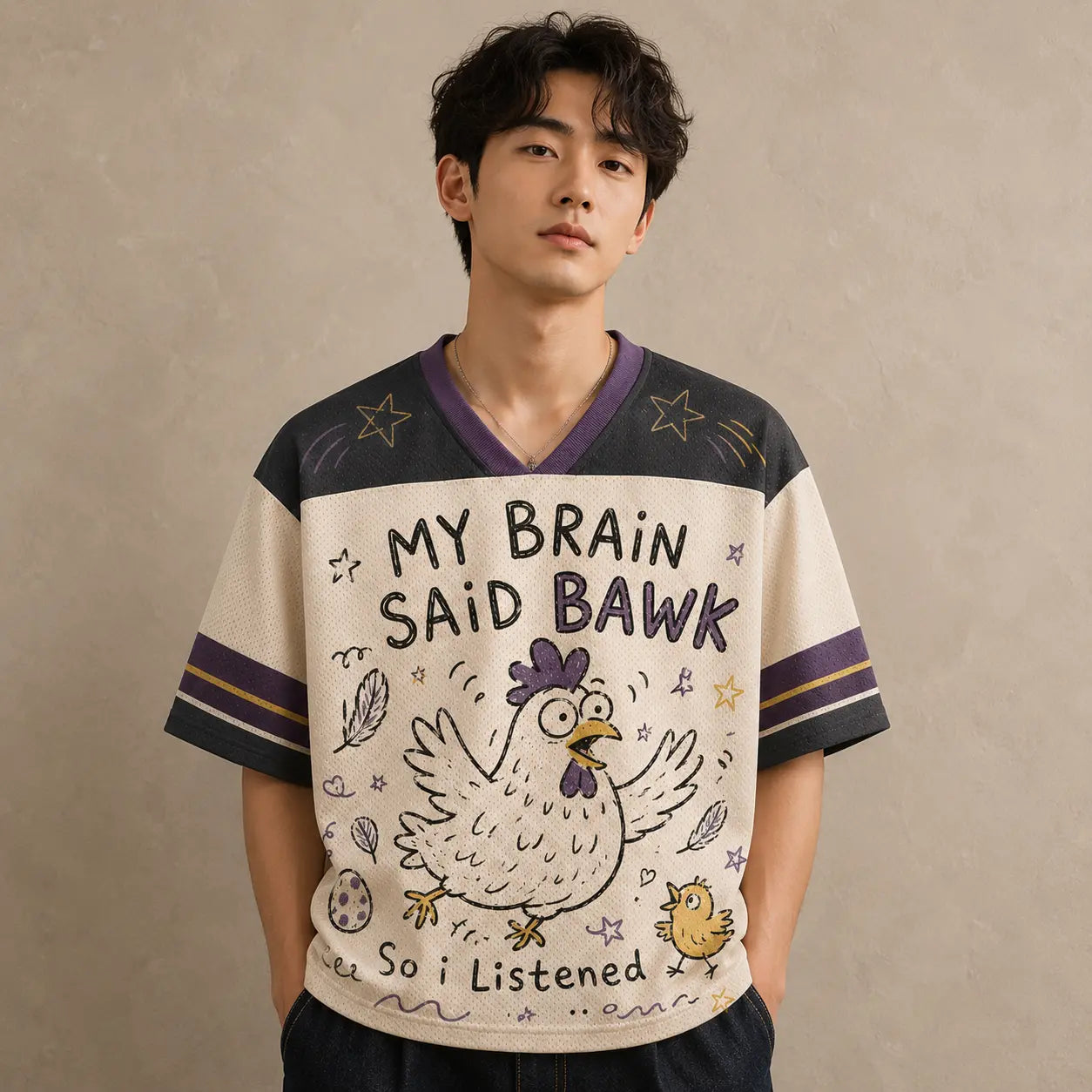 Chicken Jersey Shirt My Brain Said Bawk Still Buffering Chaosbornwear