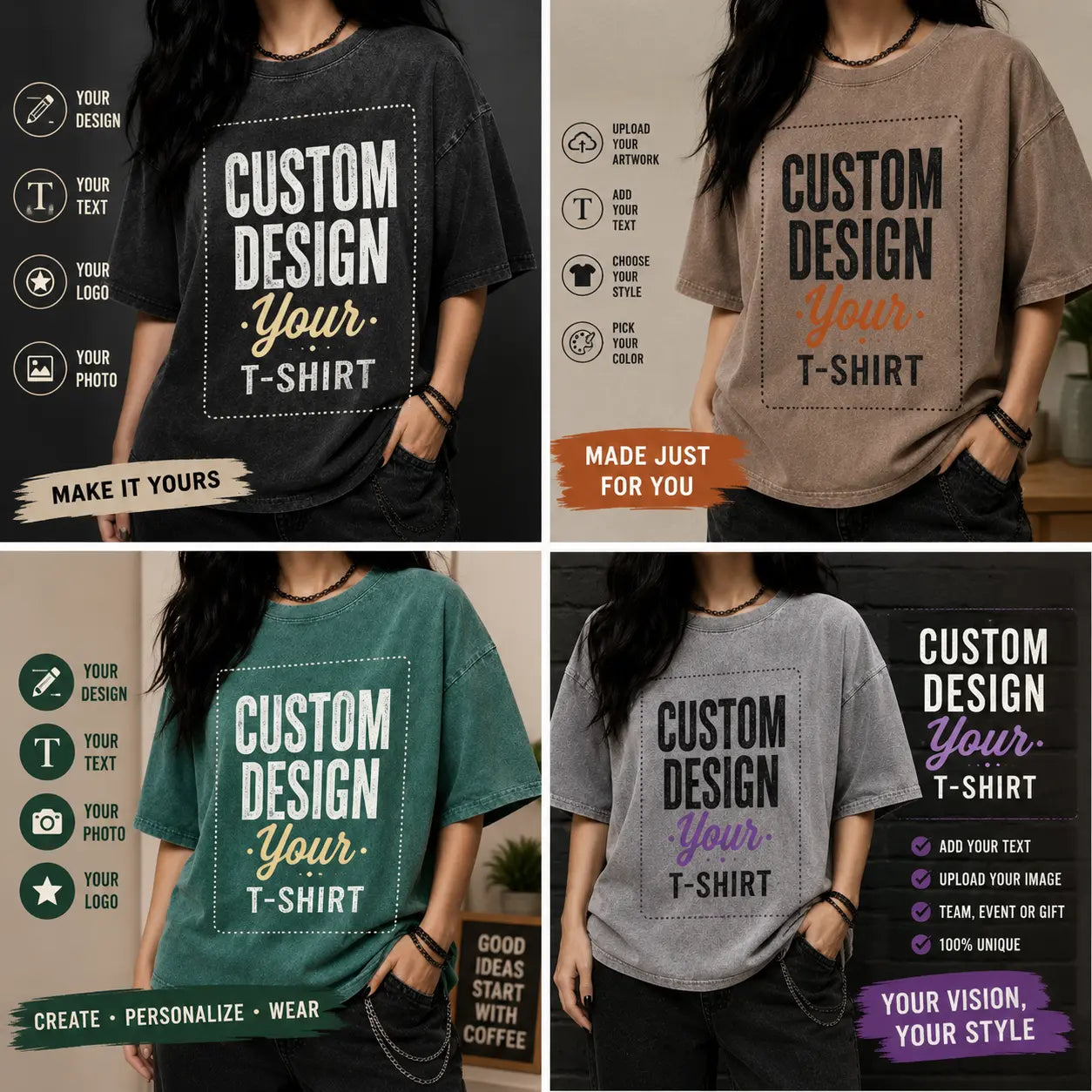 Custom Printed Cotton T-Shirt Personalized Design Shirt Chaosbornwear