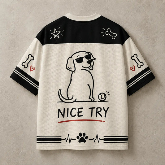 Dog Jersey Shirt Throw It Yourself Nice Try Chaosbornwear