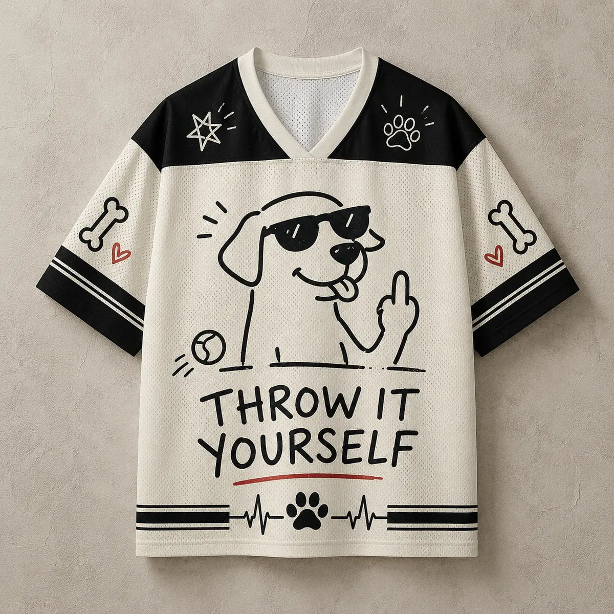 Dog Jersey Shirt Throw It Yourself Nice Try Chaosbornwear