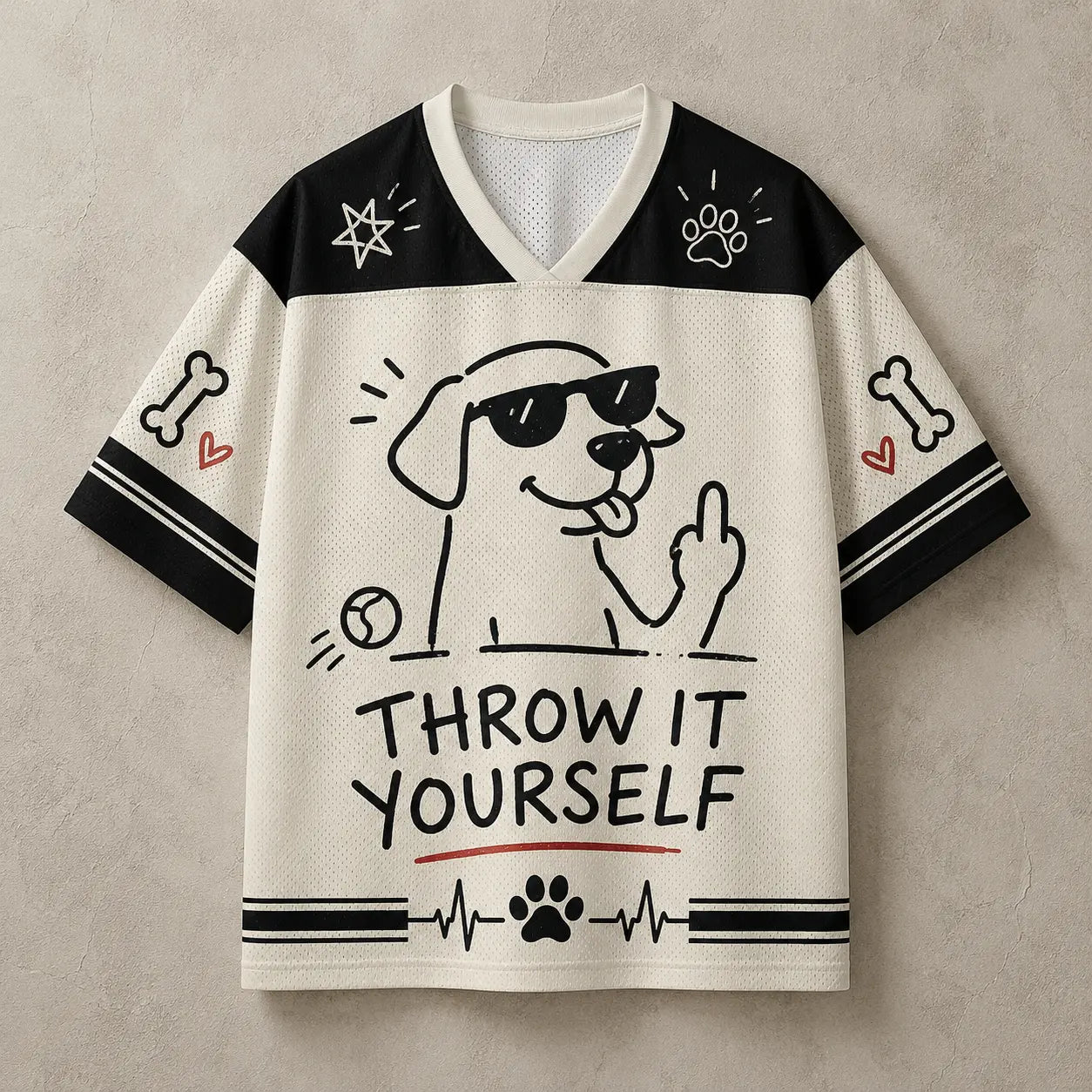Dog Jersey Shirt Throw It Yourself Nice Try Chaosbornwear