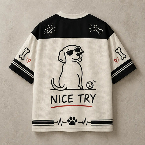 Dog Jersey Shirt Throw It Yourself Nice Try Chaosbornwear