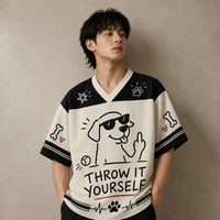 Dog Jersey Shirt Throw It Yourself Nice Try Chaosbornwear