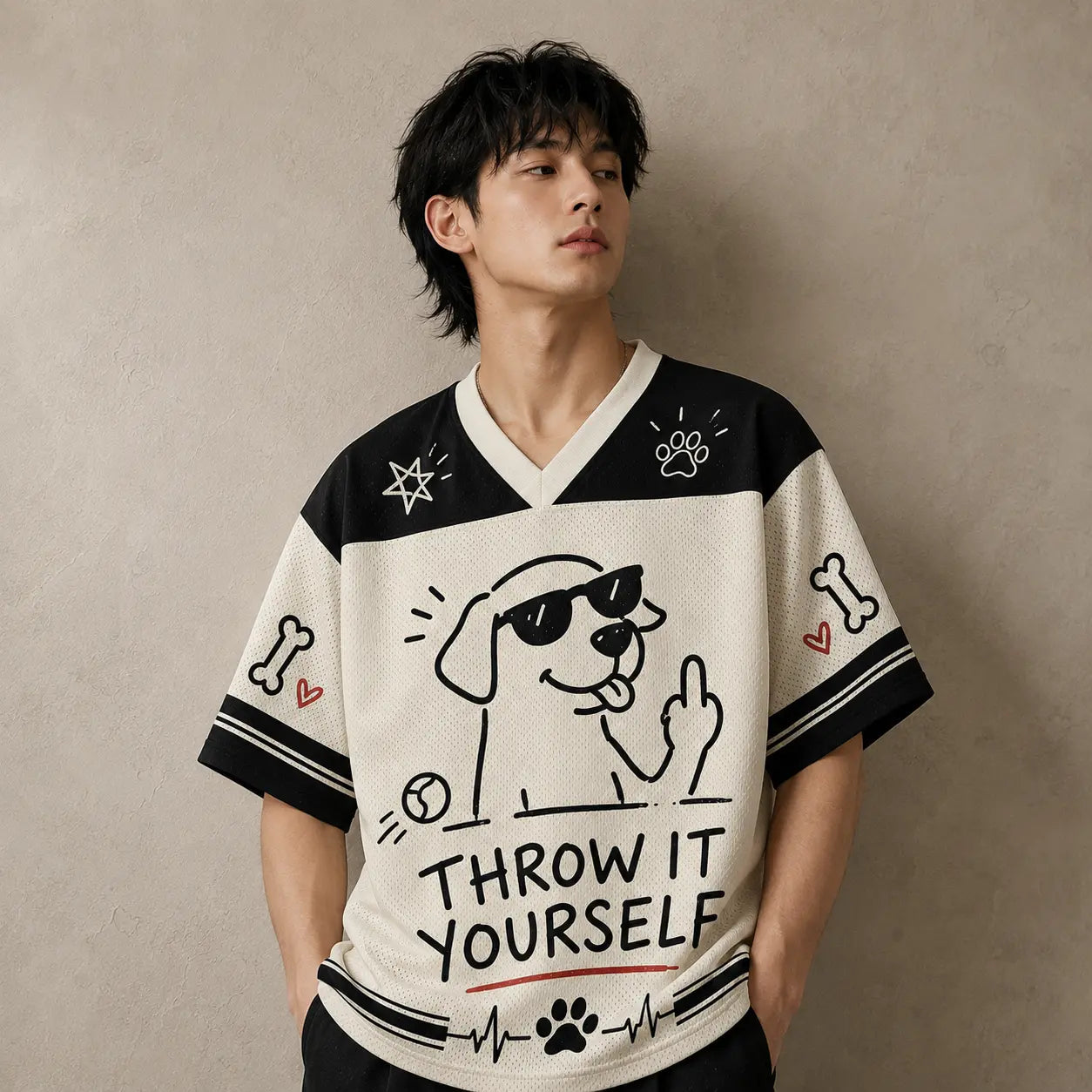 Dog Jersey Shirt Throw It Yourself Nice Try Chaosbornwear