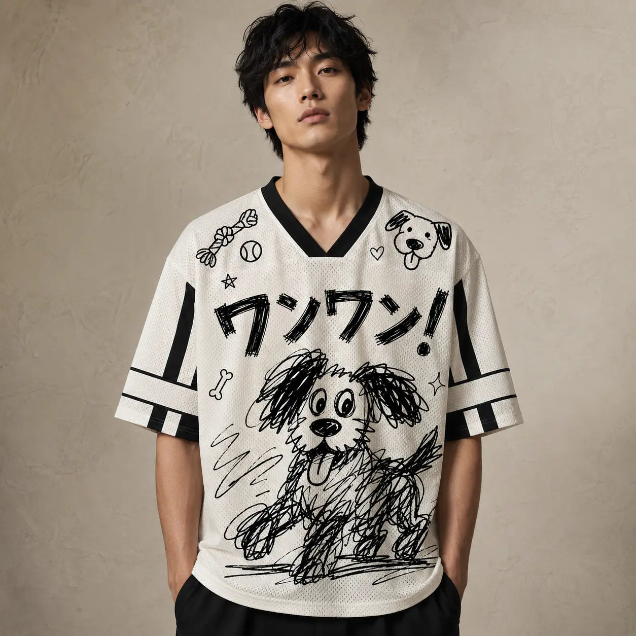 Dog Jersey Shirt Woof Woof Doodle Graphic Chaosbornwear