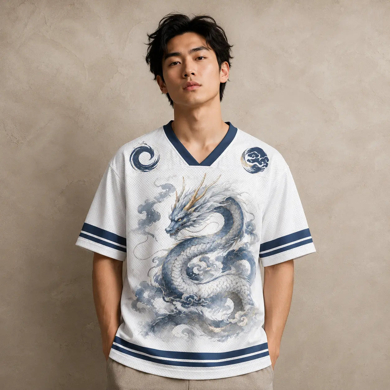Dragon Jersey Shirt Japanese Water Dragon Graphic Chaosbornwear