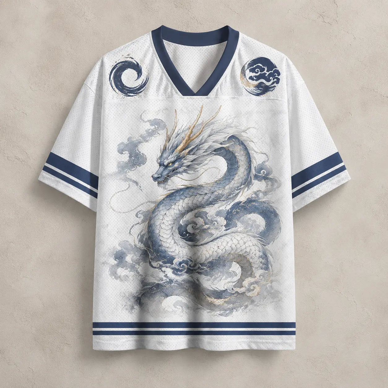 Dragon Jersey Shirt Japanese Water Dragon Graphic Chaosbornwear