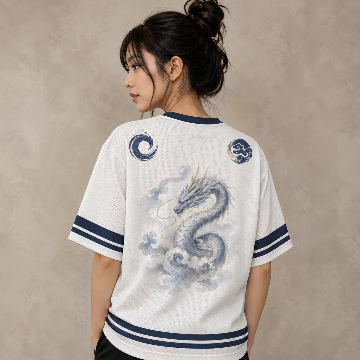 Dragon Jersey Shirt Japanese Water Dragon Graphic Chaosbornwear