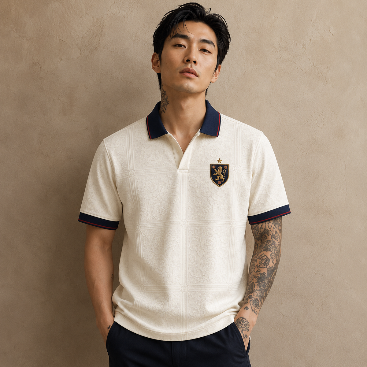 England Polo Shirt White Lion Heritage Premium Edition Chaosbornwear